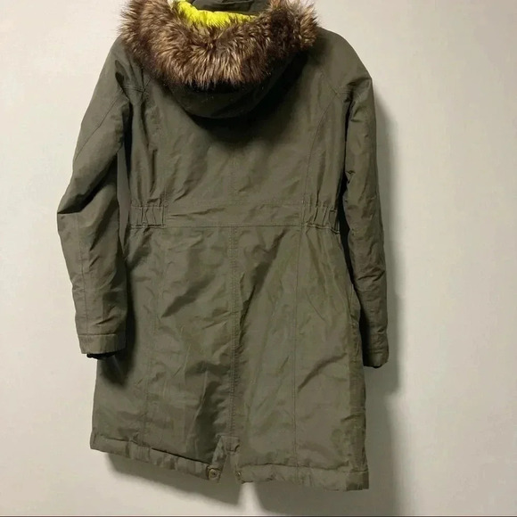 The North Face HyVent army green down  puffer parka hooded jacket - Picture 13 of 16